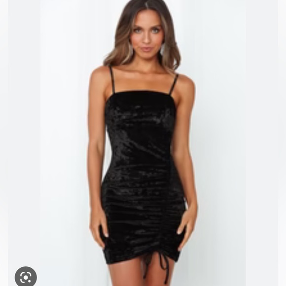 PrettyLittleThing | Dresses | Pretty Little Thing Blue Velvet Ruched Dress  | Poshmark